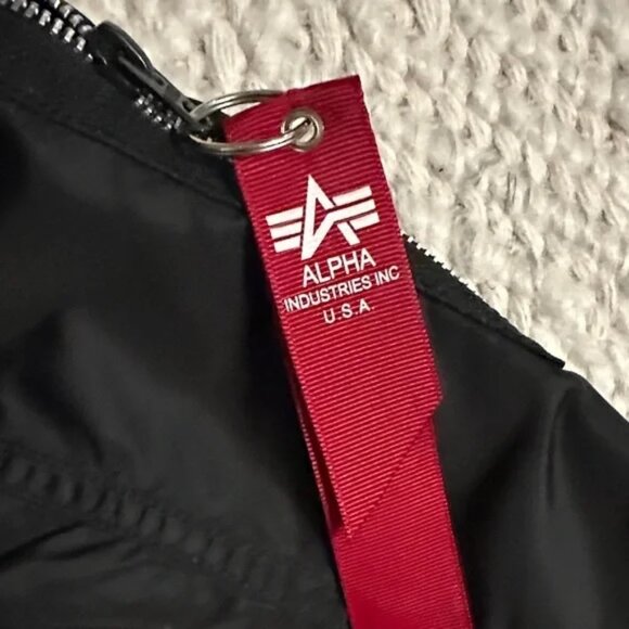 Alpha Industries MA-1 Flight Jacket (Black/Orange Reversible) - Size M (Fits S/M - Picture 3 of 11